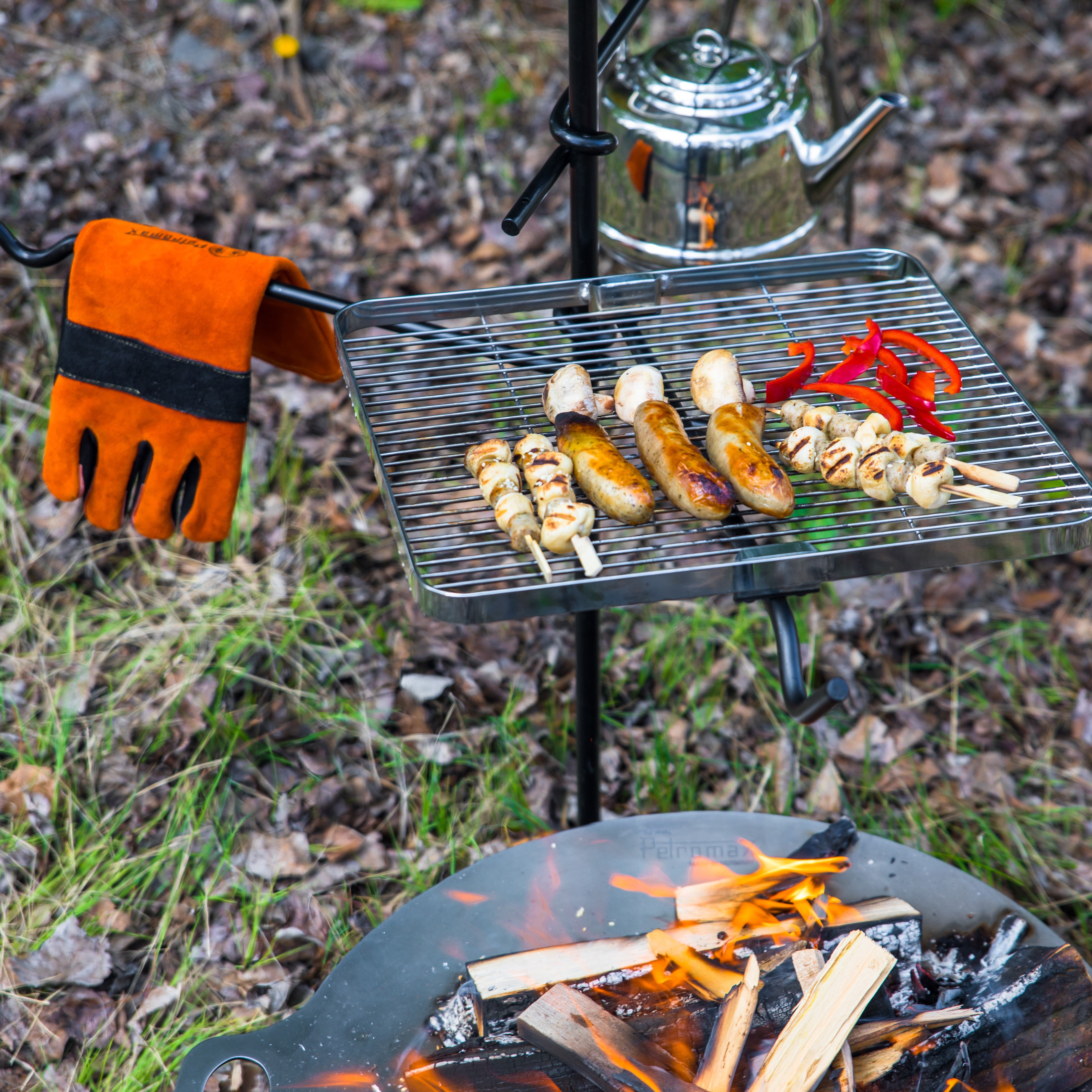 Grille pivotante pour cuisson sur feu